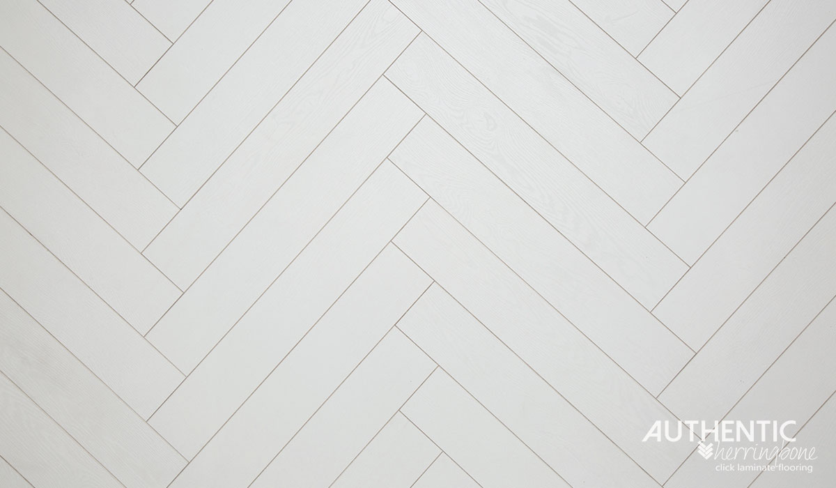 Authentic Herringbone laminate flooring - White