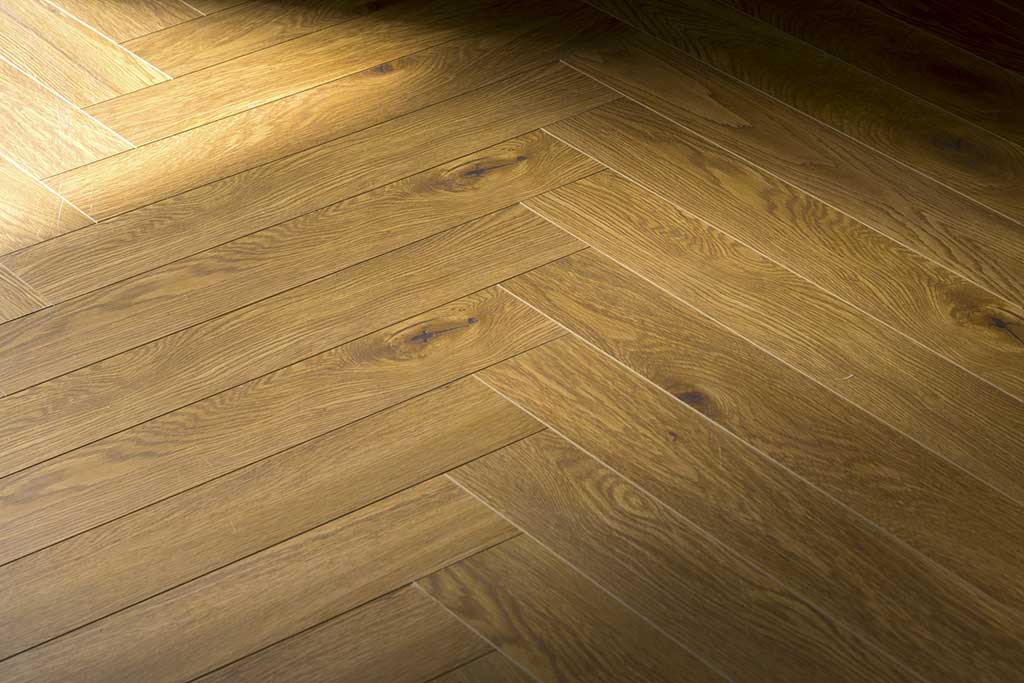 Oak herringbone floors