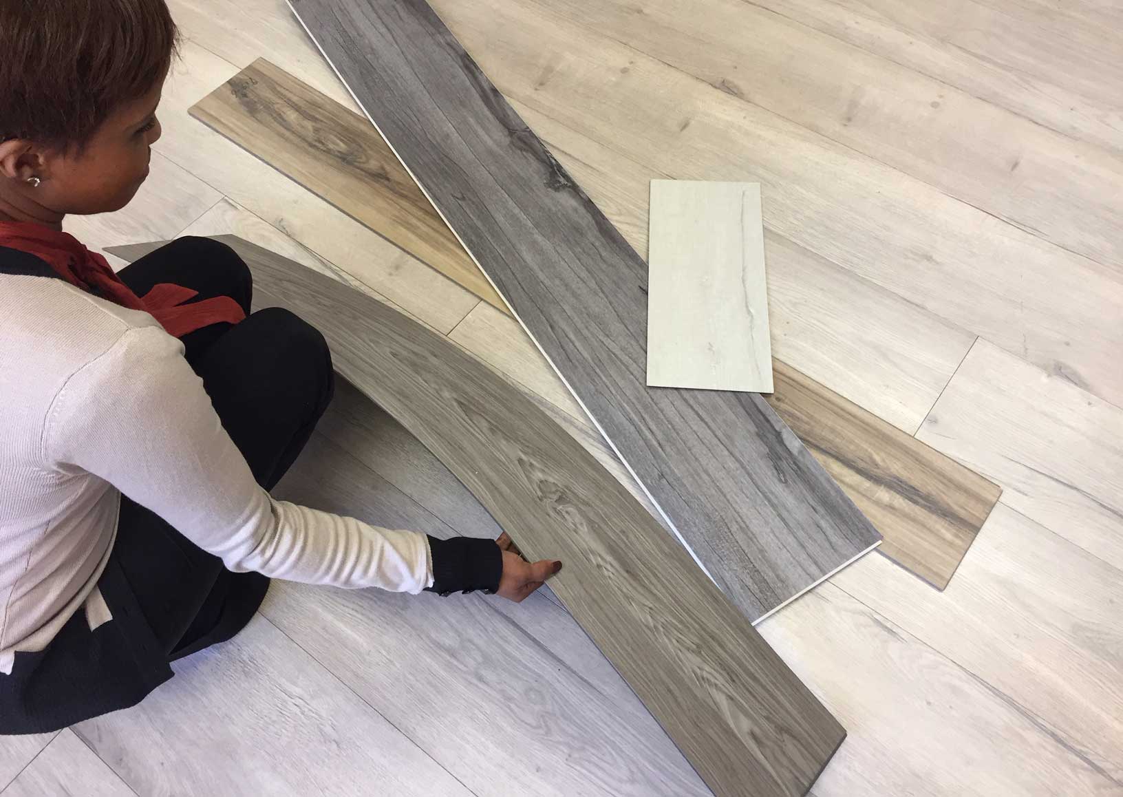 SPC LVT Herringbone Click Flooring - Vinyl Tile - Rigid Core Stone Polymer  Composite Waterproof Click Tonge 