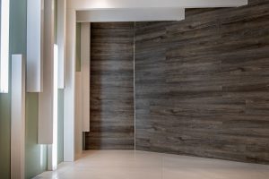 vinyl flooring used on a feature wall