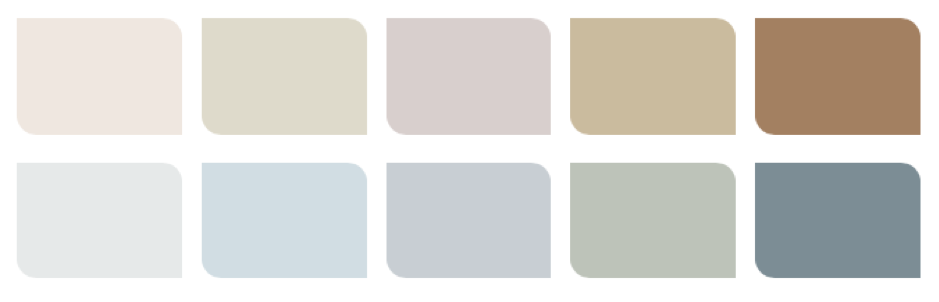 Tranquil dawn - a home for care colour palette