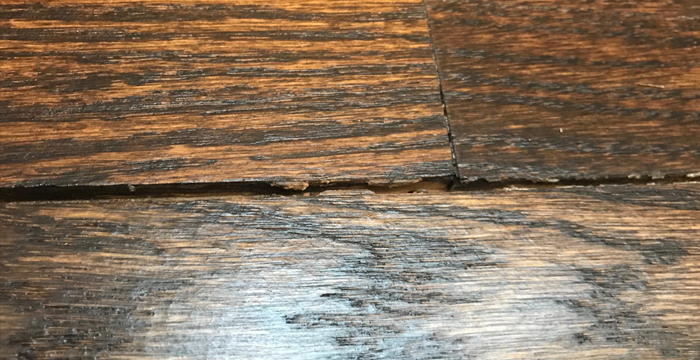 Surface cracks on a dry wood floor