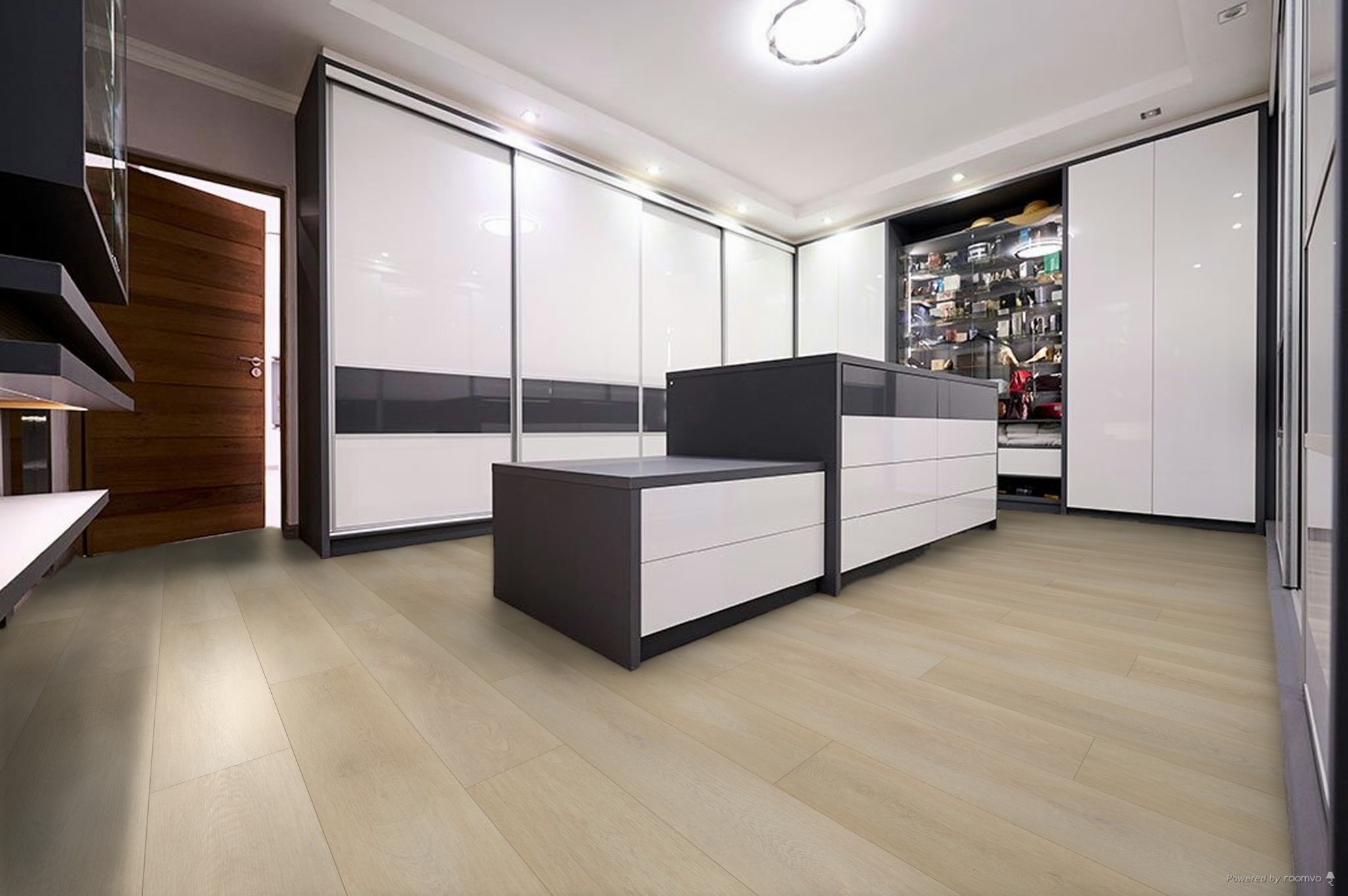 Portia vinyl floors in a contemporary bedroom