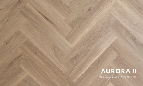 Aurora II Herringbone Glue Down LVT Floor - celeste