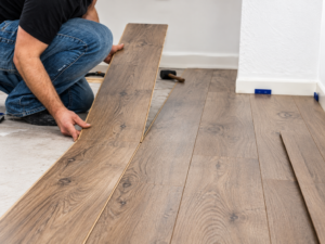 Laminate Flooring Installation in Progress